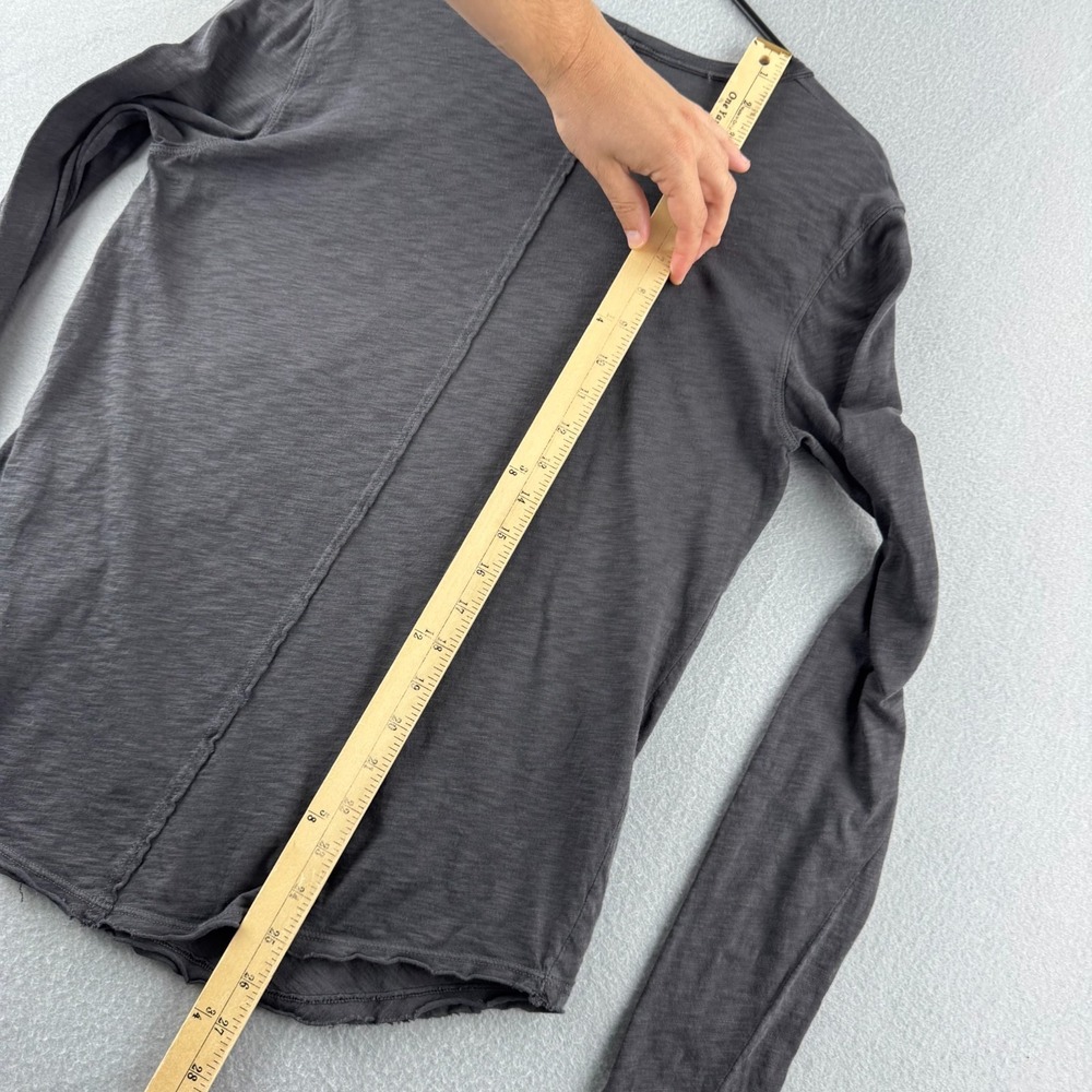 American Giant Shirt Womens Medium Gray Gauzy Cotton Long Sleeve Crew Tee USA - Picture 12 of 15